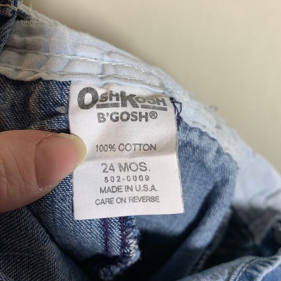 Vintage OshKosh Vestbak Overalls with Pink Plaid Hearts Made in USA - Picture 9 of 9